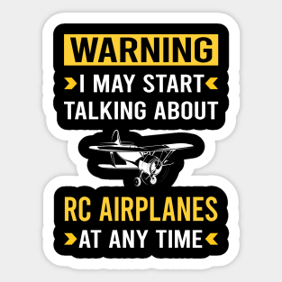 Warning RC Airplane Airplanes Plane Planes Sticker